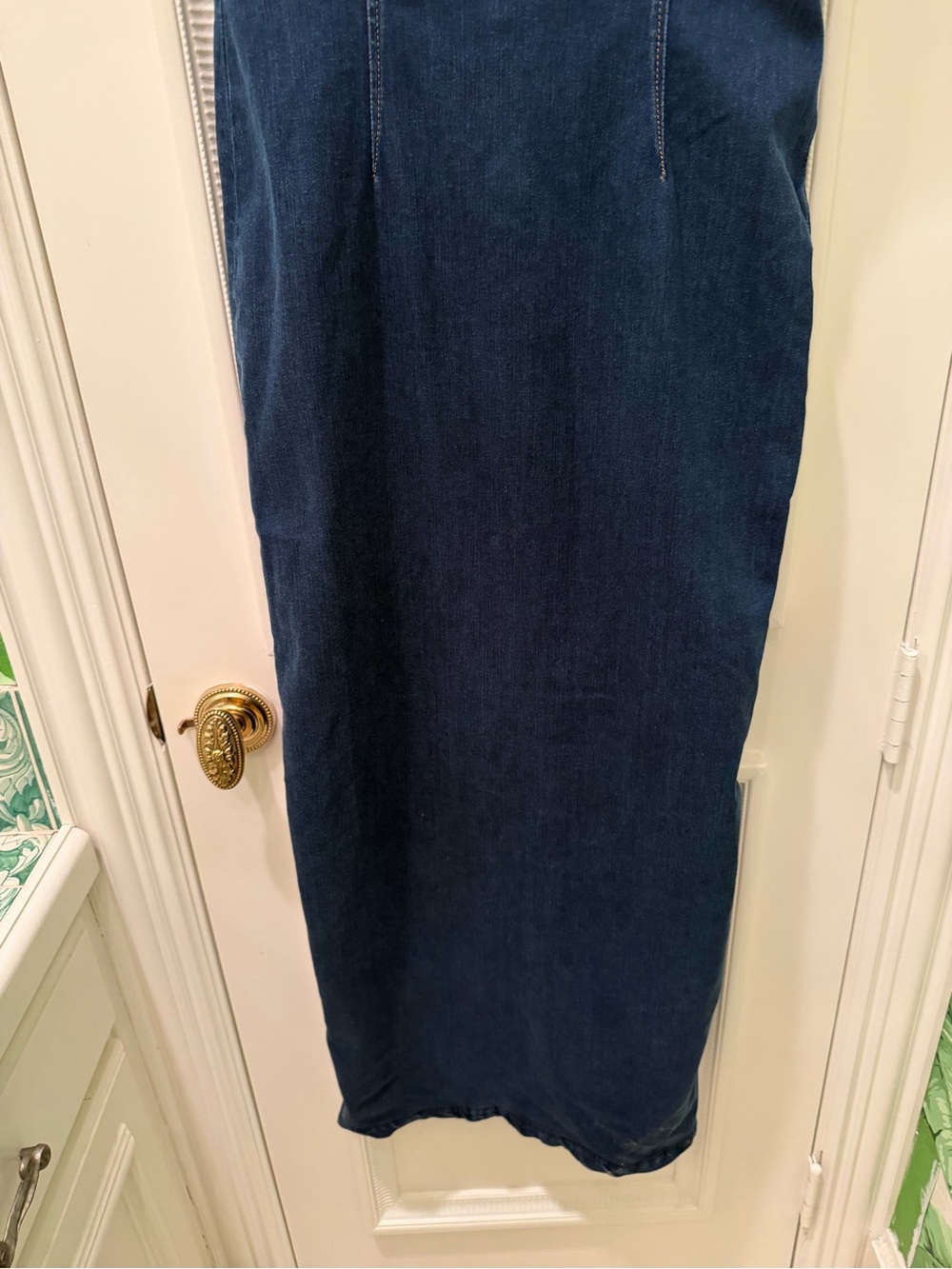 Reformation Eugenia Denim Midi Dress Strapless Size 8 B3 - Picture 7 of 11